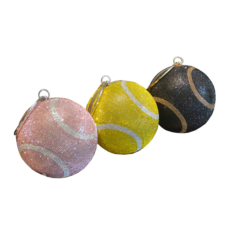 新的时尚豪华圆球袋钻石排球形状手袋和钱包