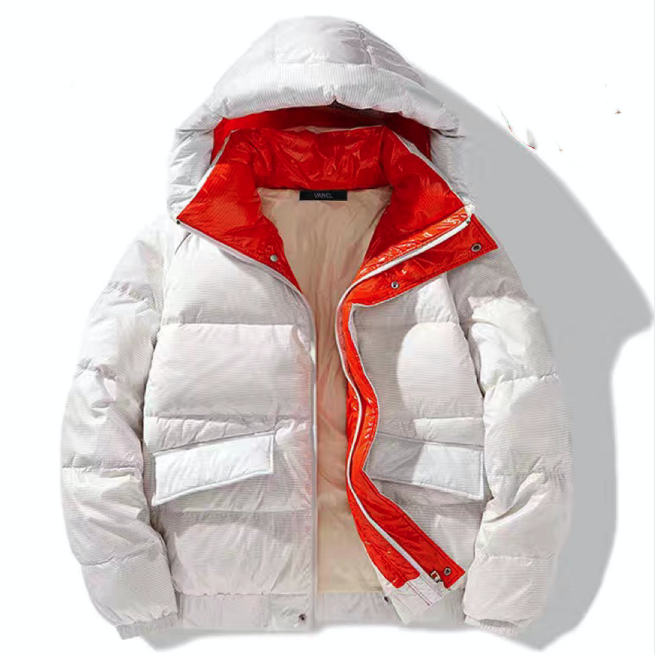 批发冬季厚男士休闲夹克中长夹克印刷式河豚外套男士