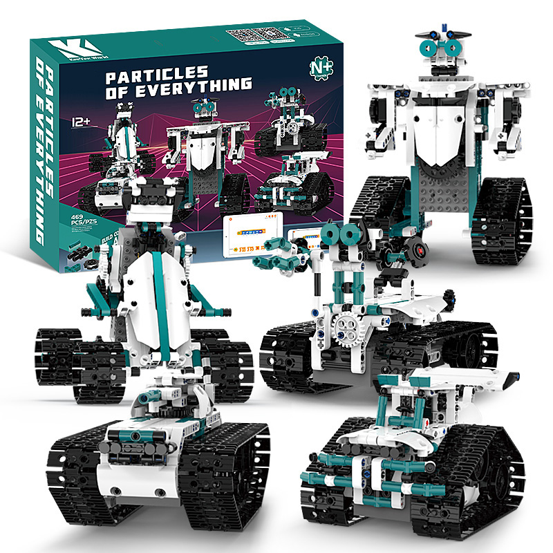 DIY 8合1构建块编程机器人编码机器人应用程序遥控机器人智能教育科学STEM for Kids