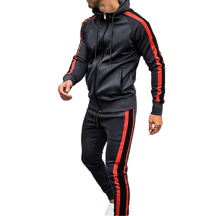 Finch Garment Slim Fit训练慢跑穿着自定义徽标拉链连帽衫履带2套赛车运动服