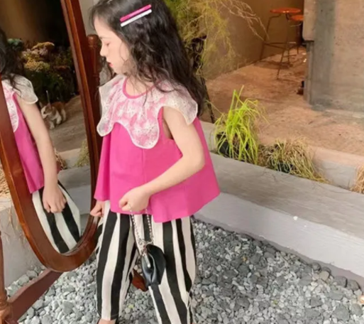 KYII女孩设置两件套无袖圆颈子顶级孩子Set Kyii0152