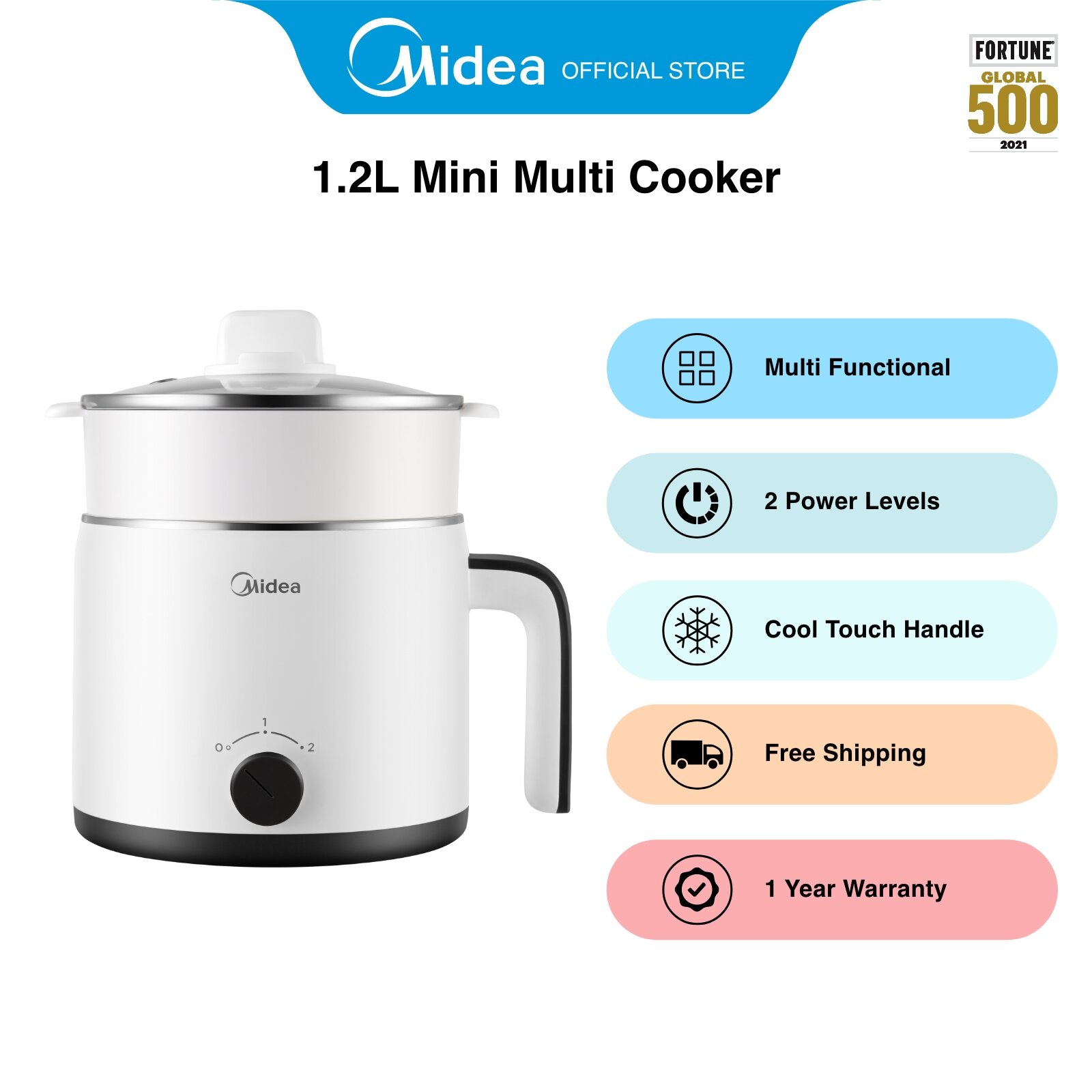 MIDEA MEC-1012W 1.2L迷你多炊具