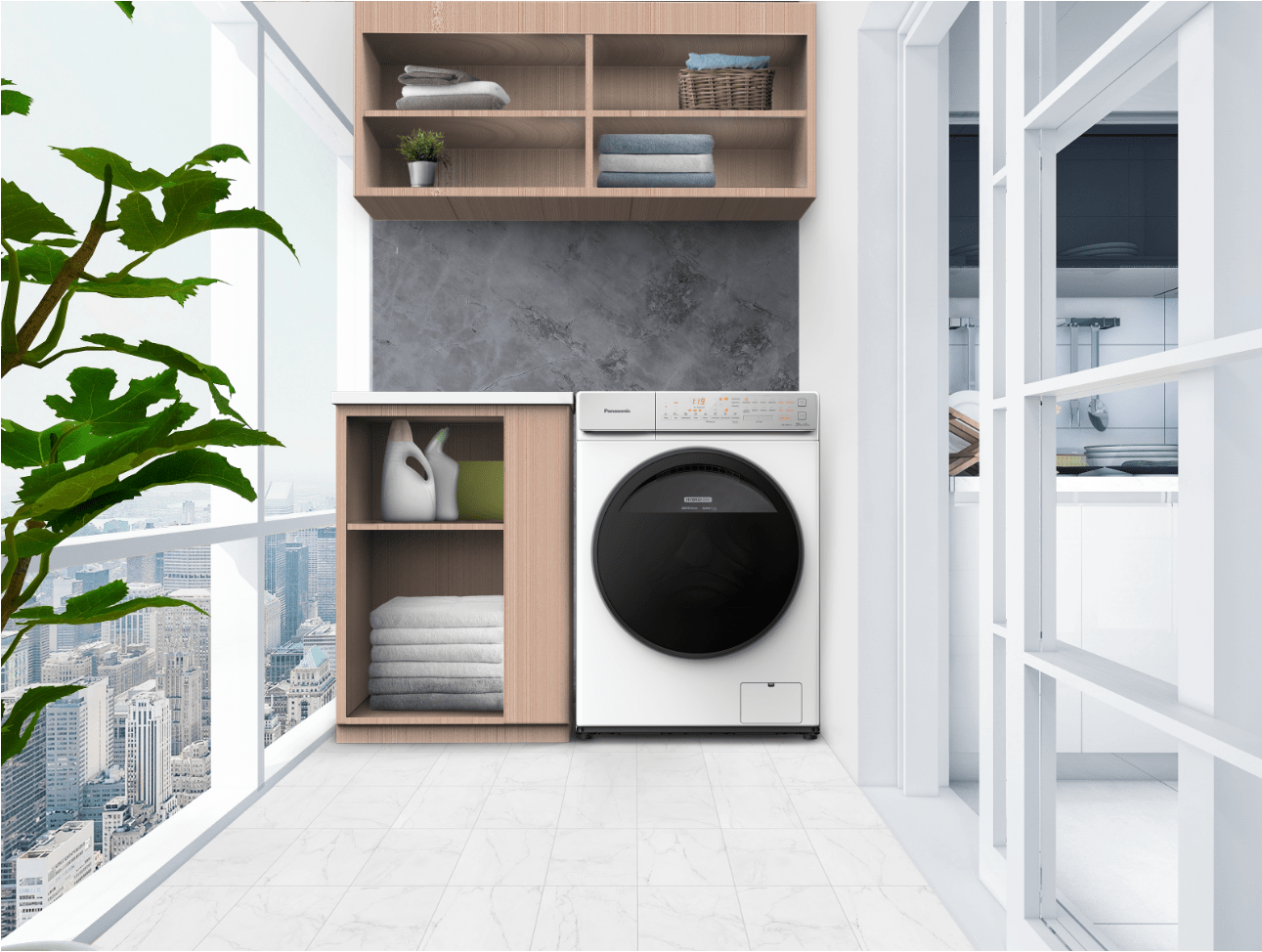 Panasonic Care+ Edition 10kg前负载垫圈NA-V10FR1BSG带有蓝色AG+