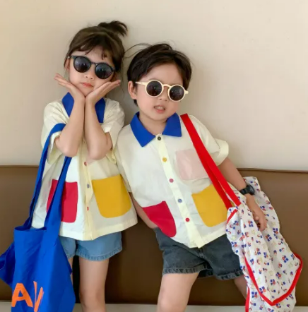 KYII女孩夏季儿童韩国衬衫多功能短袖top top kyii0004