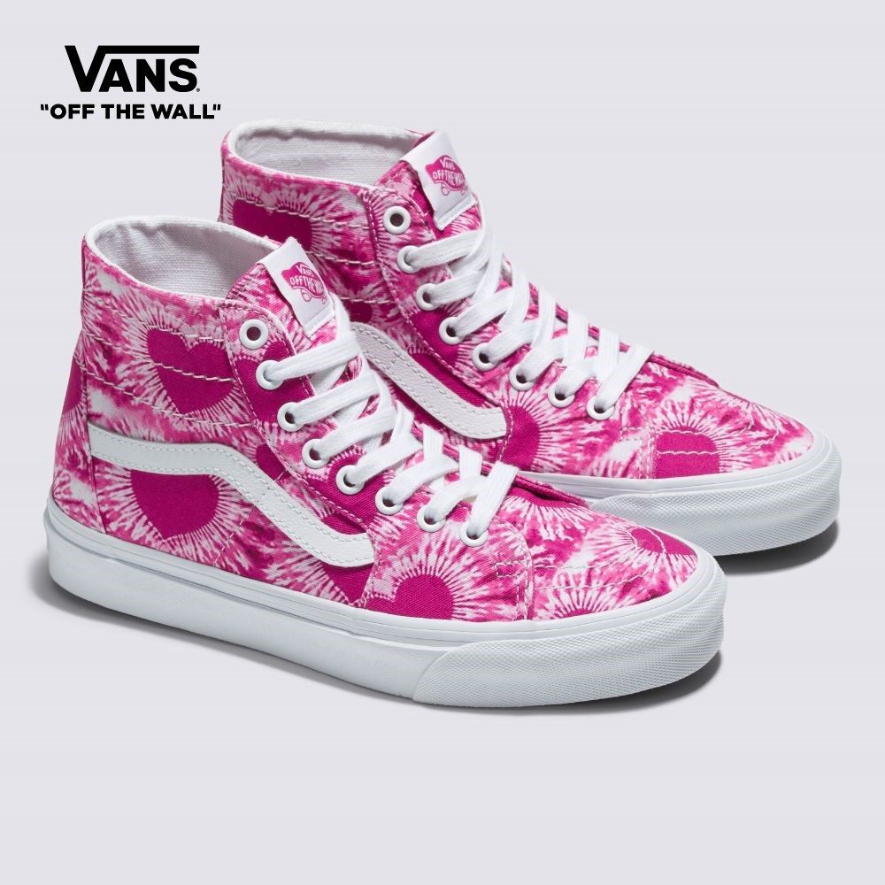 Vans Tie Dye Hearts SK8-HI锥形运动鞋女性（美国女用尺寸）粉色VN0A5KRUVDH1