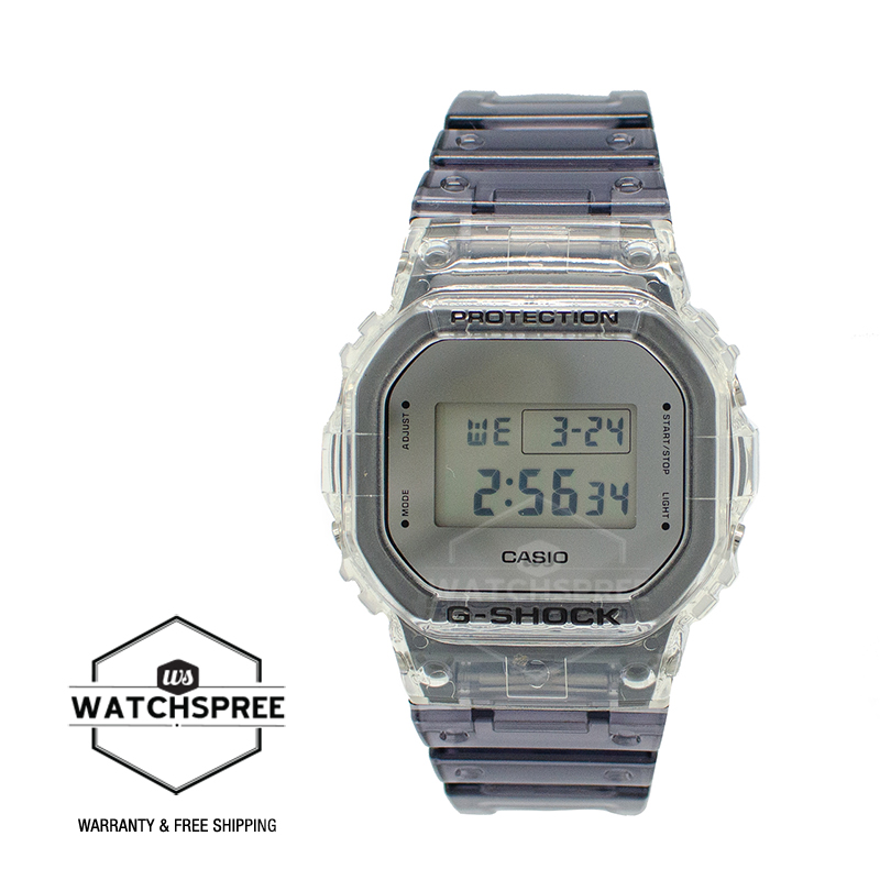 [WatchSpree] Casio G-Shock DW-5600阵容特殊颜色型号半透明树脂乐队手表DW5600SK-1D DW-5600SK-1D DW-5600SK-1K-1K-1K-1