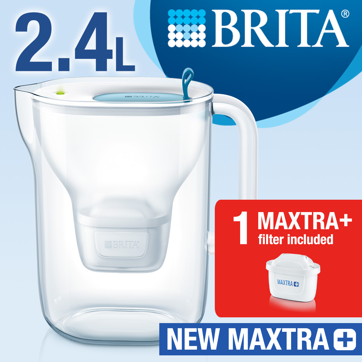 Brita水管风格，带1个Maxtra+滤镜（蓝色）