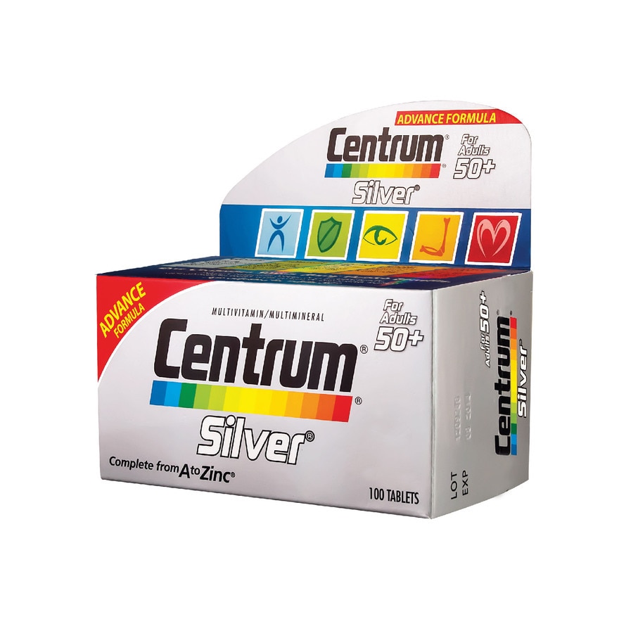 Centrum Advanced Formula银色多种维生素和成人多片片50+（从A到锌完整）100s
