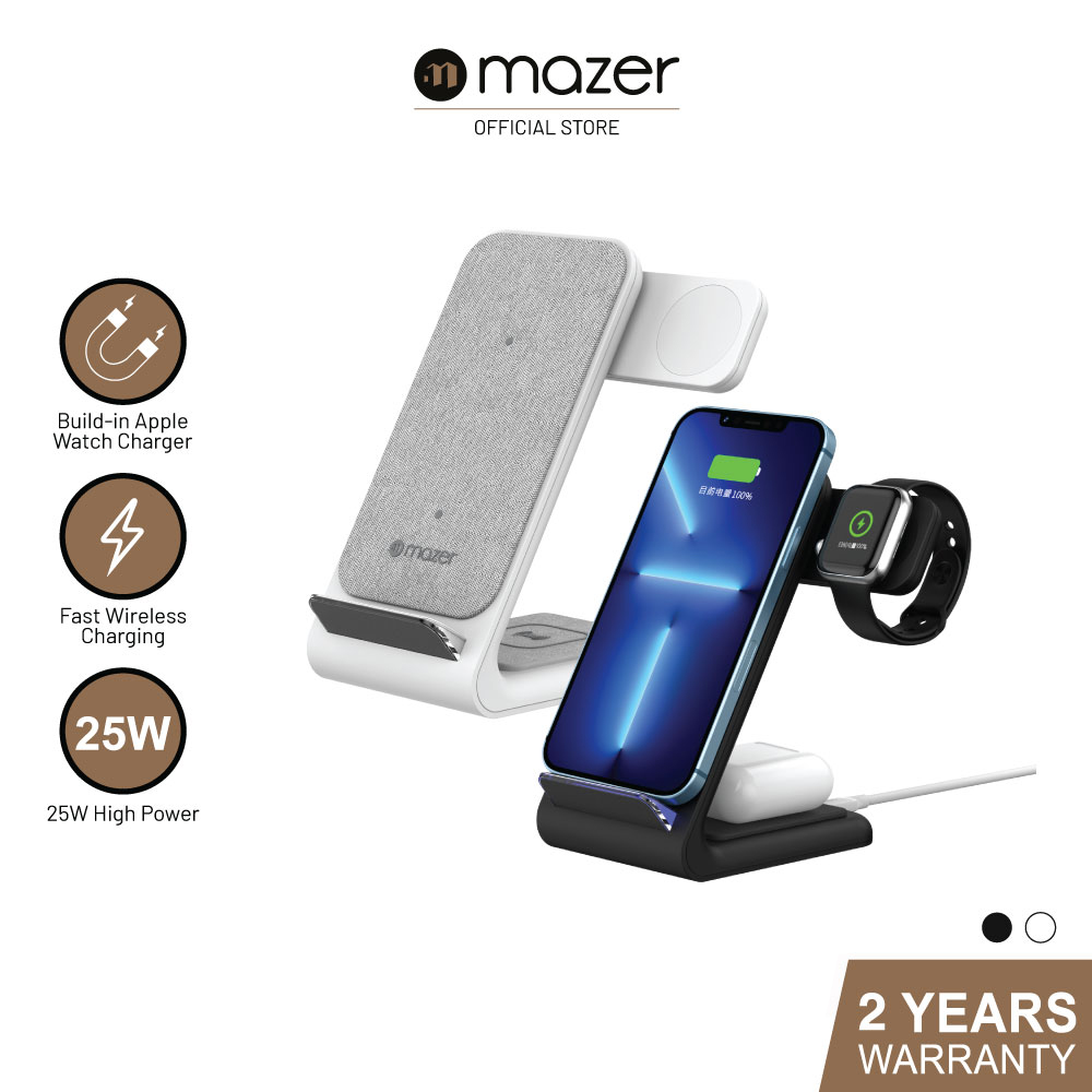 mazer / infinite.Boost 23W 3合1 Wi.Desk摇摆无线充电架W Apple Watch Charger Black / 2年保修