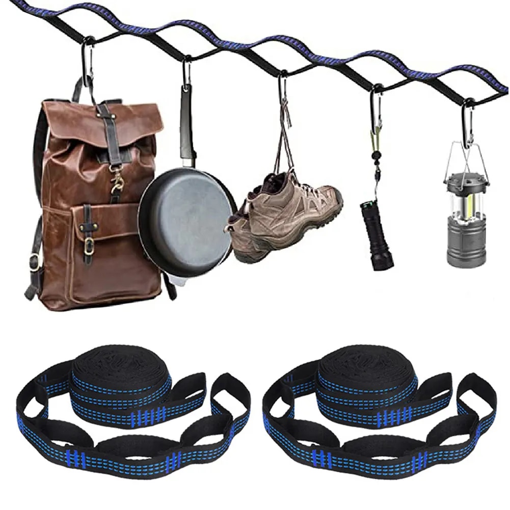 2023新的2件增强吊床户外露营吊床花园秋千带绳子高强度承重带绳