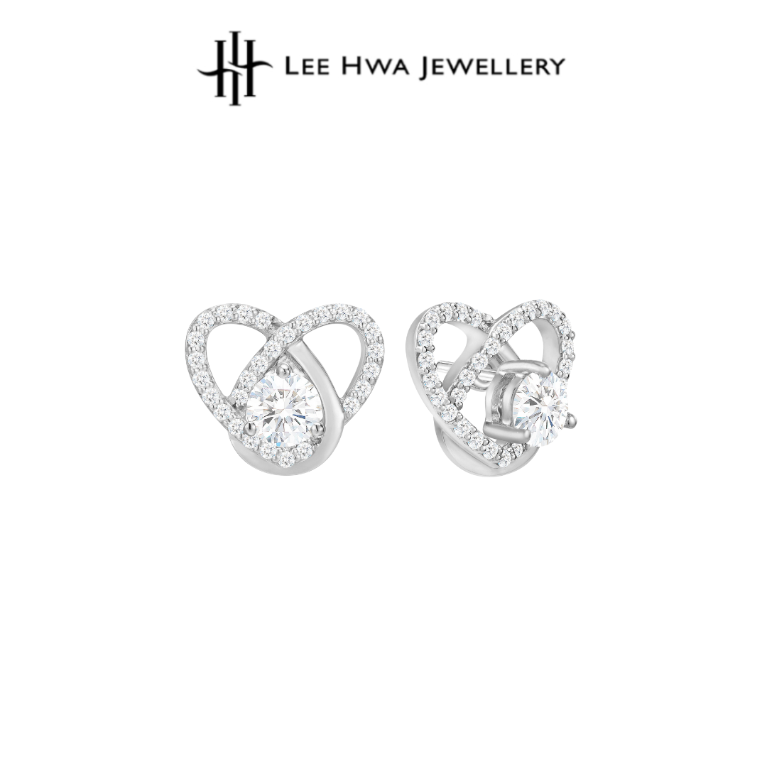 Lee HWA Jewelry 18K Platinum Multi Grinding Earrings and Diamonds