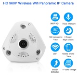 Ekleva 360全景鱼眼红外无线IP摄像机双向音频WiFi 1.3百万像素高清鱼眼镜头广角夜视夜视VR CCTV家庭安全监视摄像机 -  INTL