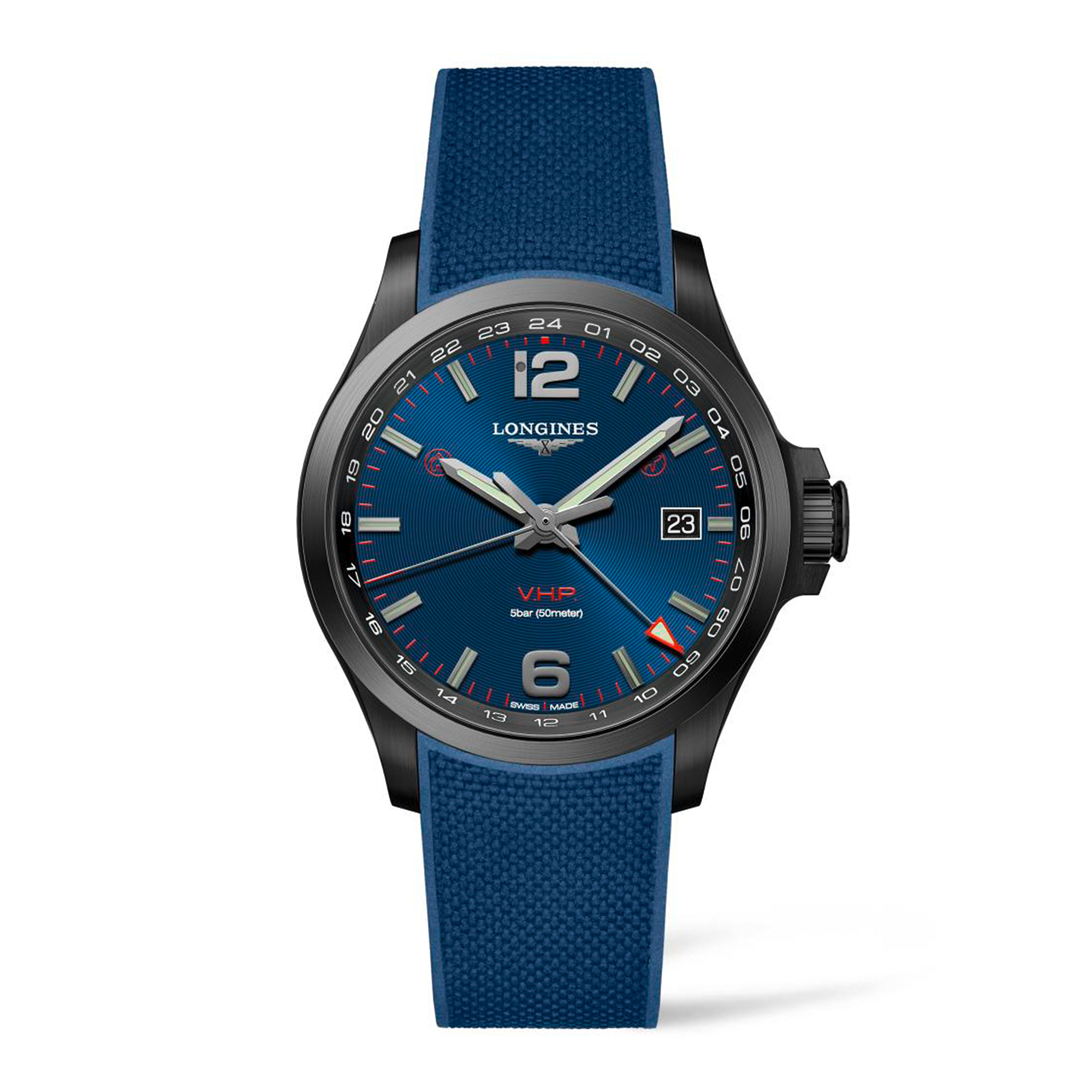 朗恩斯征服V.H.P. GMT男士手表L3.728.2.96.9