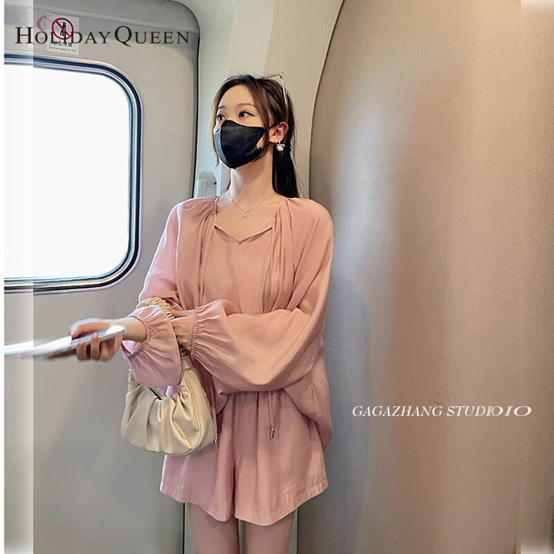 假日夏季之夜海滩假日风懒和阳光外套 +短裤西装S M L XL免费送货hq1392