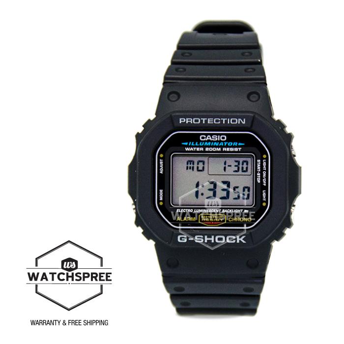 [WatchSpree] Casio G-Shock经典数字黑色树脂乐队手表DW5600E-1V DW-5600E-1V