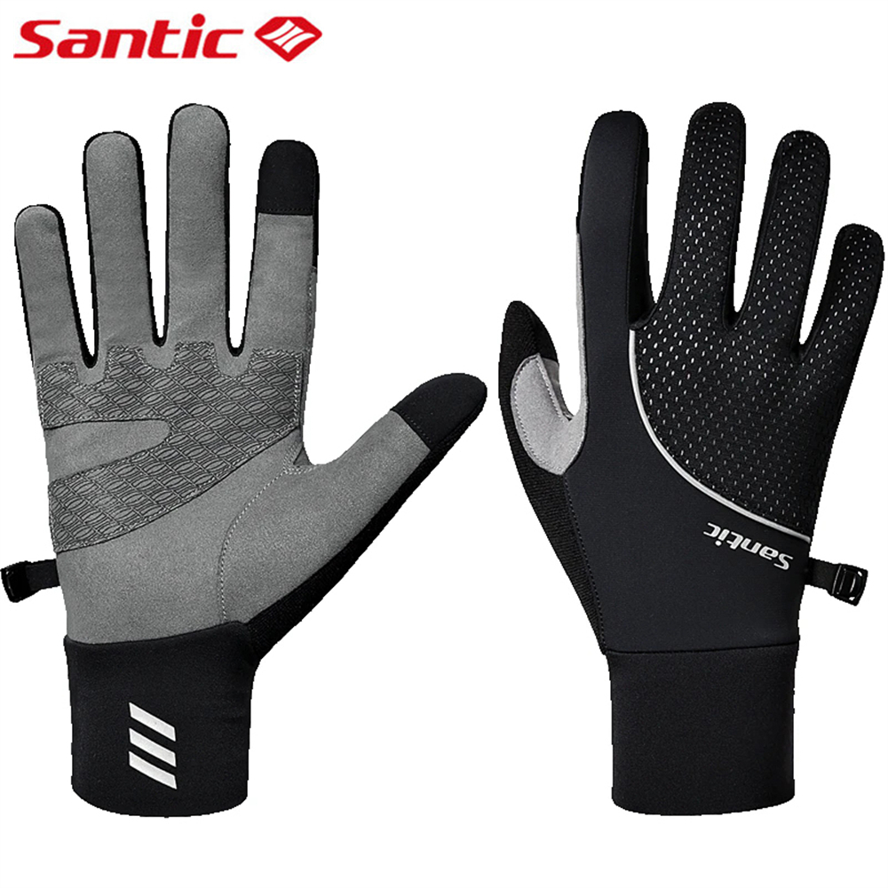 Santic Cycling Gloves Winter Men妇女防风式自行车自行车全手套