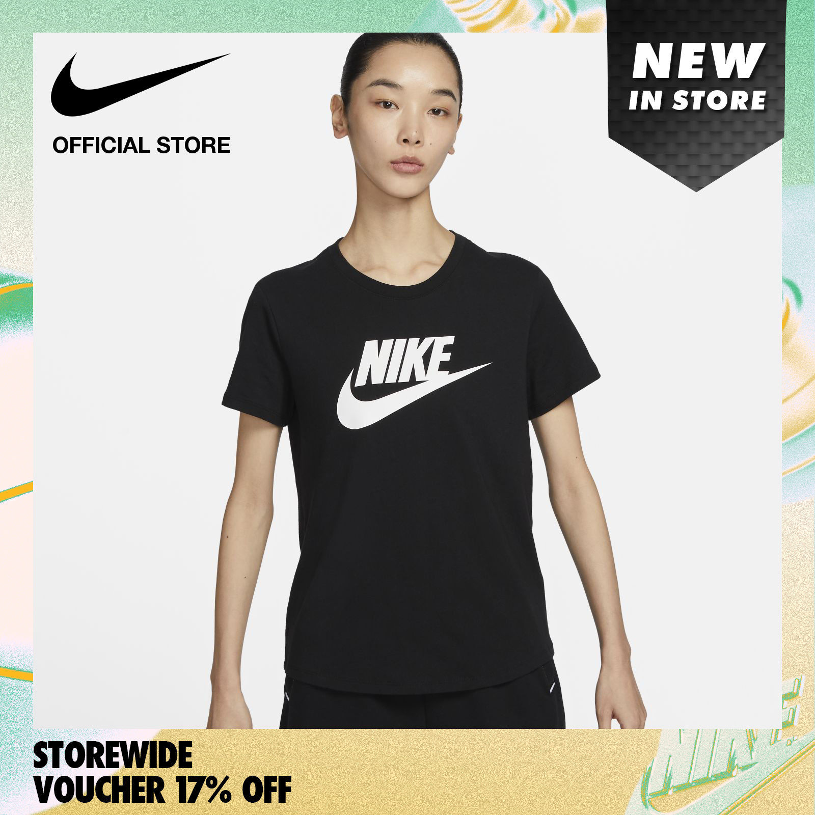 耐克女子运动服必需品图标Futura T恤 - 黑色