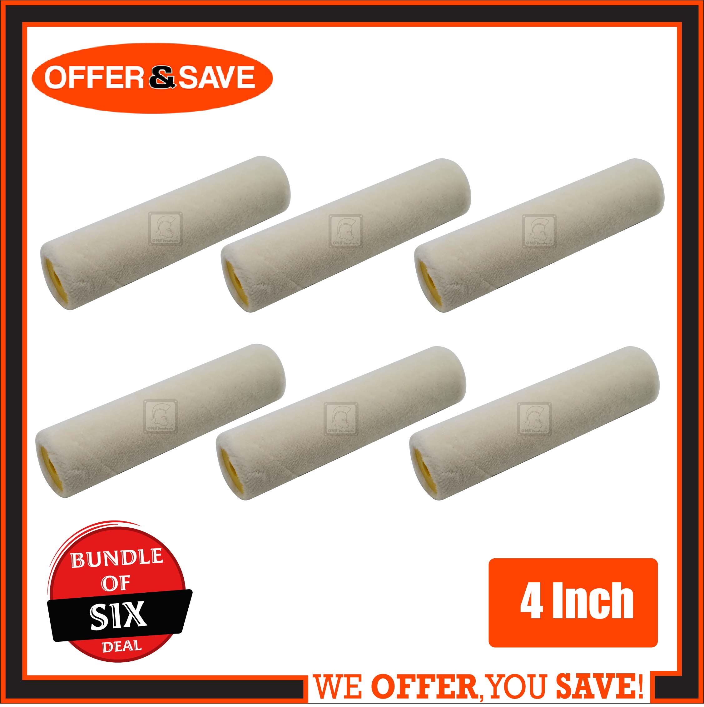 [6包] Mohair Mini Paint Roller 4英寸