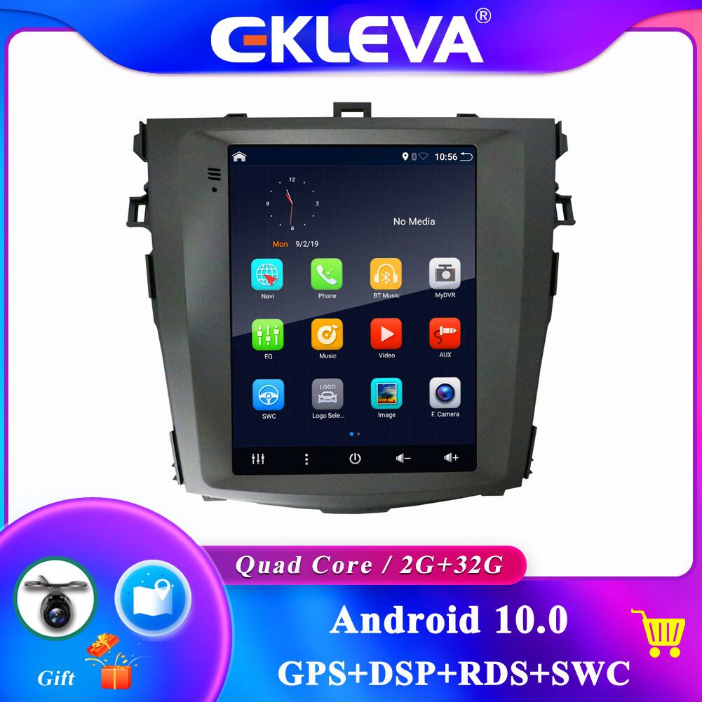 Ekleva 9.7英寸的Toyota Corolla Android 12立体声GPS NAVI FIT 10 E140 E150 E150 2006-2013 BLUETOOTH 5.0 SWC镜像链接摄像机