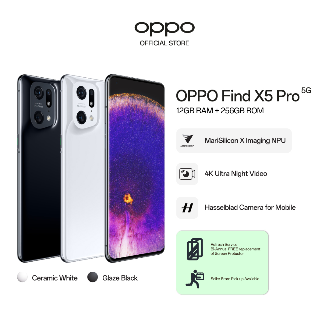 OPPO查找X5 Pro 5G / Coloros 13 / Marisilicon X成像神经核 / 4K Ultra Night视频 /超清晰快照 / 80W SuperVOOC