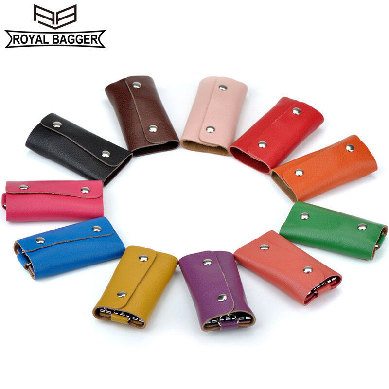 皇家袋装真皮牛皮新夫妇女士女子钥匙袋男孩男孩男士卡钱包韩国风格的钥匙袋时尚钱包套件