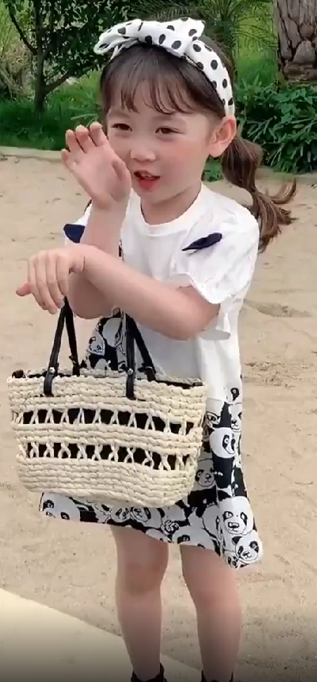 Kyii女孩时尚短袖公主动物图案礼服Ky220011