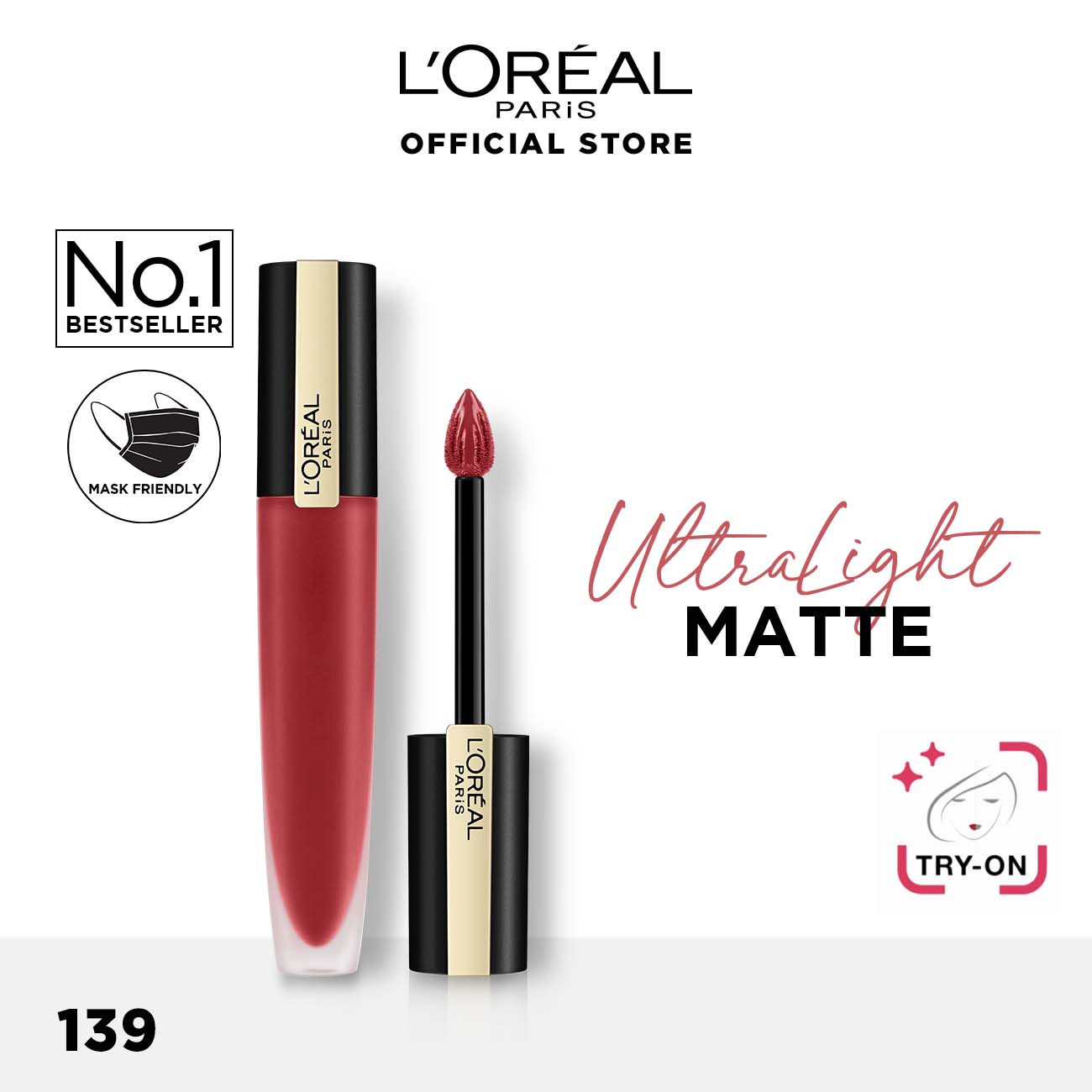L'Oreal Paris Rouge签名哑光液体口红7ml