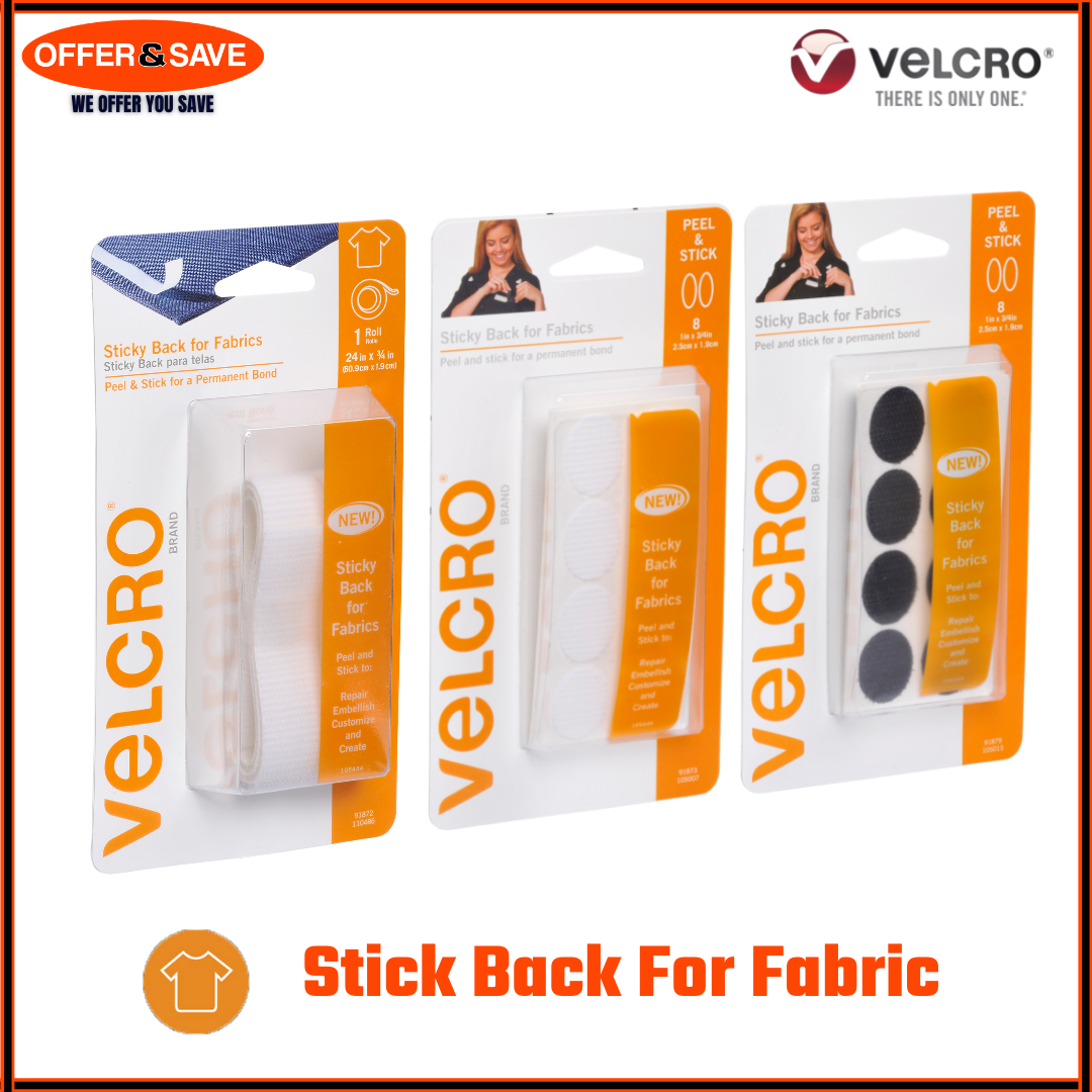 [60.9厘米x 1.9厘米] [2.5厘米x 1.9厘米]Velcro®品牌粘性面料胶带
