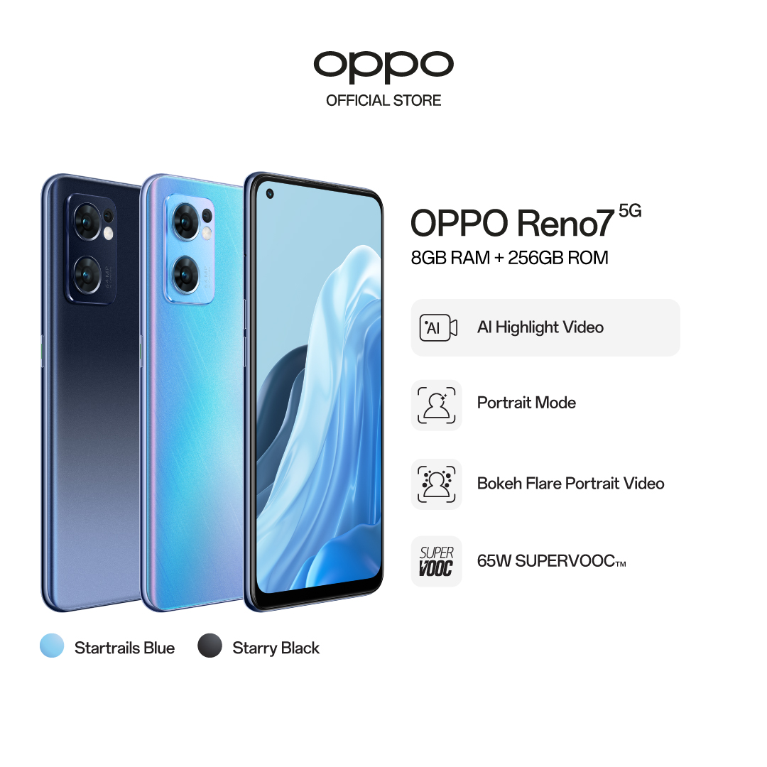 Oppo Reno7 5G/散景耀斑肖像/65 SuperVOOC/8GB RAM +256GB ROM
