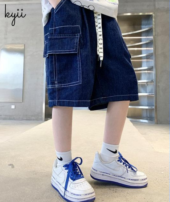 Kyii男孩休闲短裤夏季松散短裤KYB029