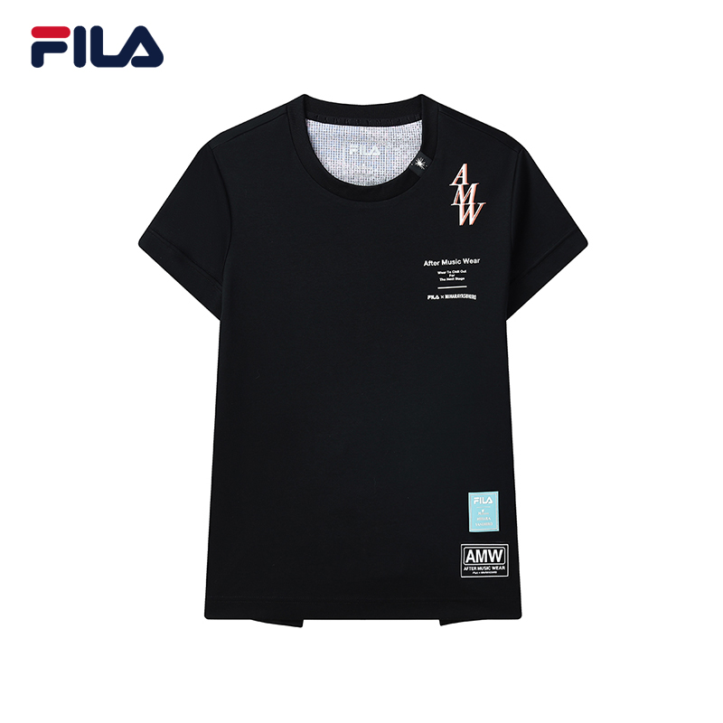 [在线独家] Fila Core妇女交叉上的Fila×Mihara短袖T恤