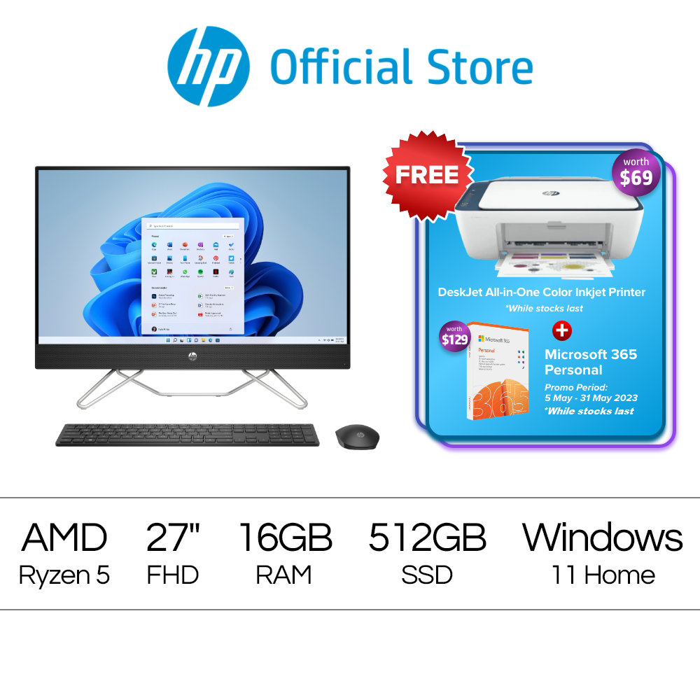 27 -CB0000D全合一PC- AMD Ryzen 5 5500U -AMD Radeon图形-16GM RAM -512 SSD -Windows 11-1年