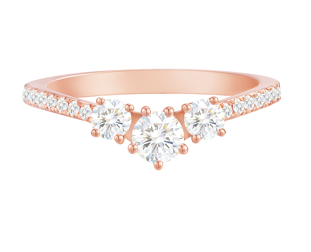 Lee HWA Jewelry 18K Rose Gold Ring with Diamonds