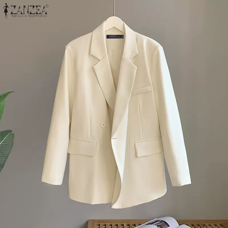 Zanzea妇女商务休闲按钮长袖套装正式办公室OL转下领先的西装外套＃3