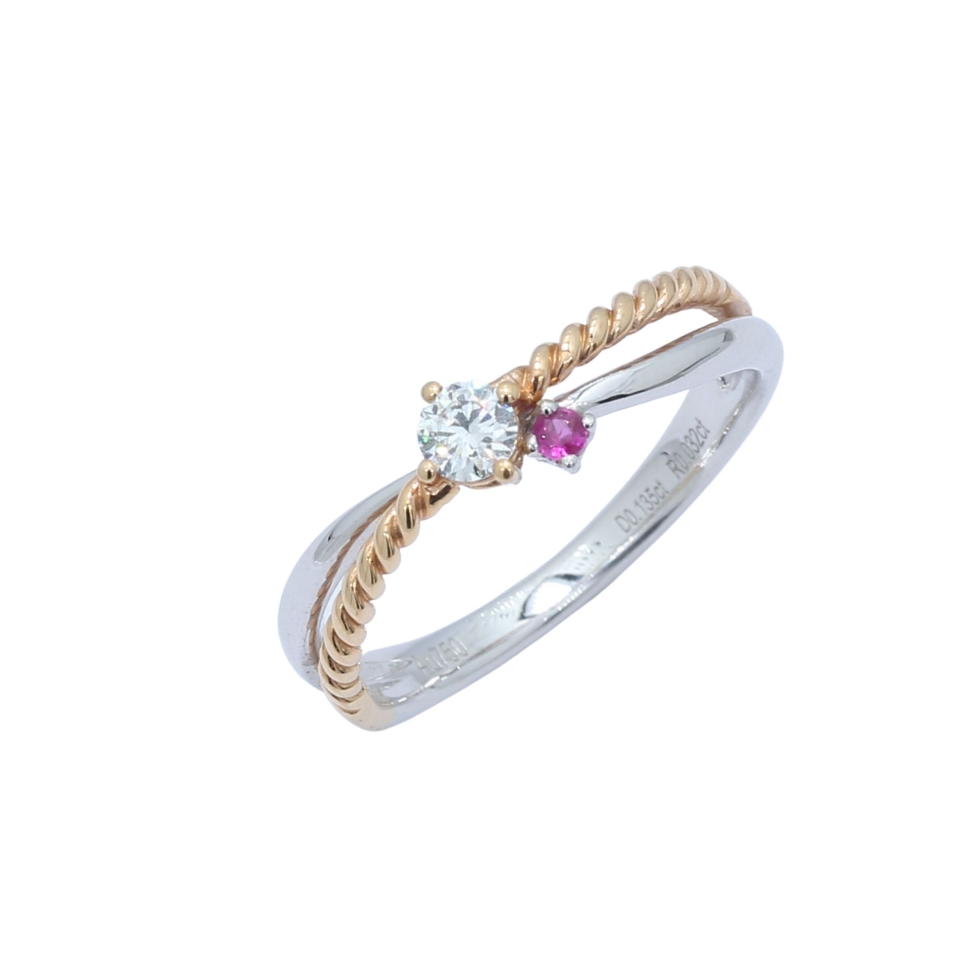 塔卡珠宝光谱红宝石钻石戒指18k