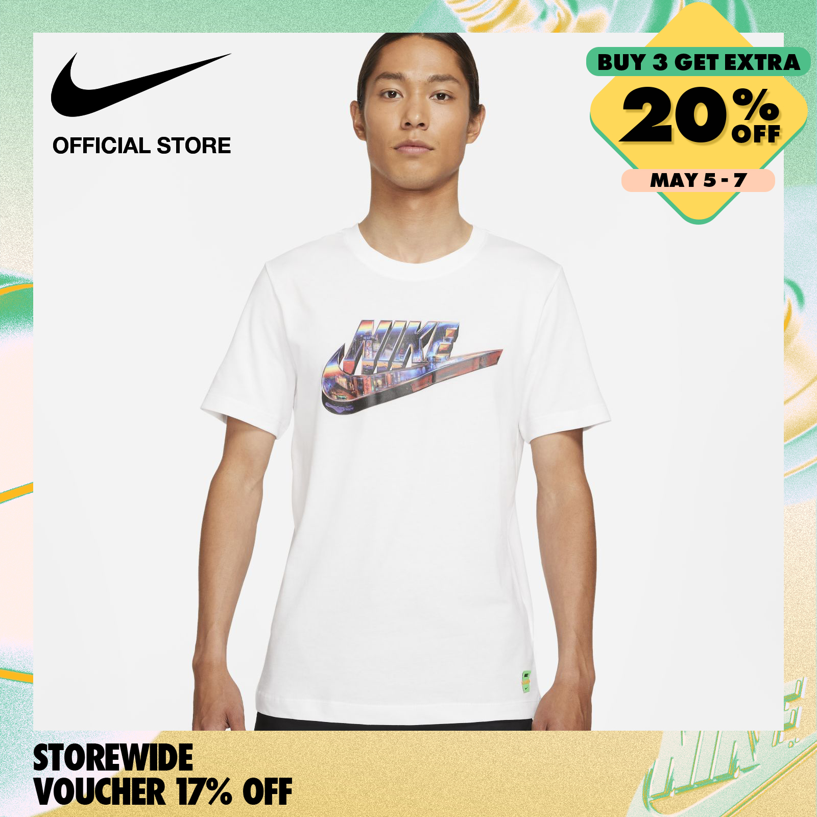 Nike Men's Sporstwear Worldwide HBR T恤 - 白色