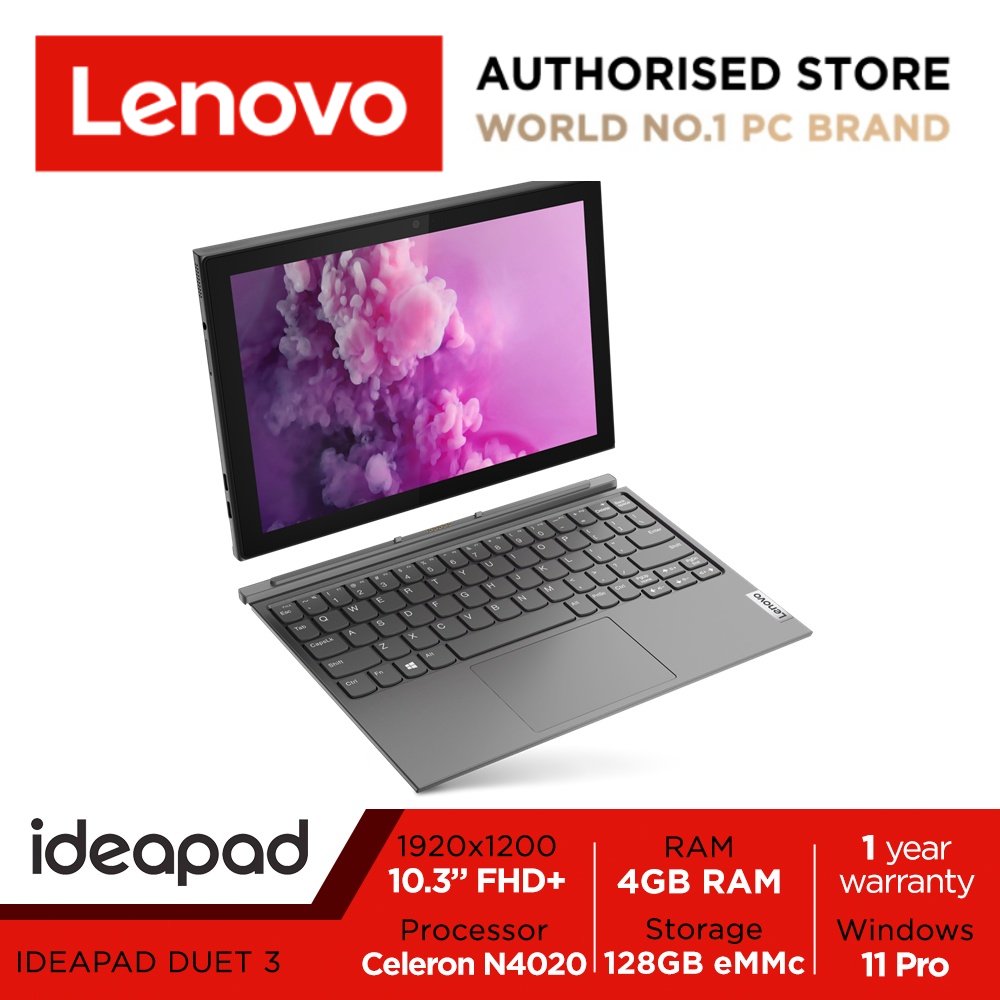 [快速销售] Lenovo IdeaPad Duet 3i 10igl5 | 82AT00FSSB | 10.3英寸FHD+（1920x1200）触摸屏|英特尔Celeron N4020 | 4GB DDR4 | 128GB EMMC | Win11 Pro | 1y联想保修|免费的联想数字
