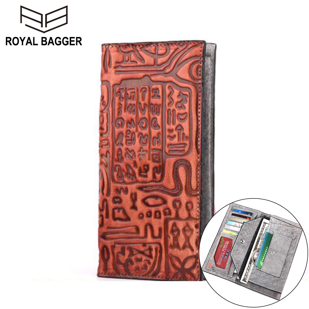 皇家袋装长钱包钱包女子女孩真正的牛皮时尚手拿包手提袋手提包多功能