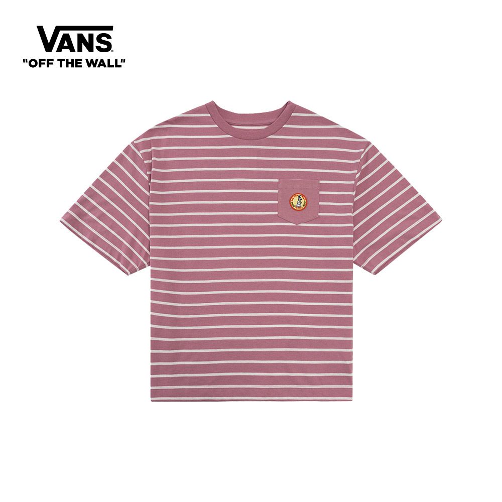 Vans Retro凹槽条纹袋短袖T恤女性紫色VN0A7YH9Y7K1