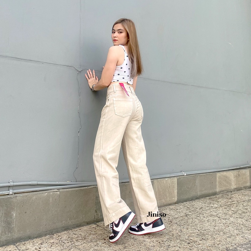Jiniso -Highwaist宽松牛仔裤504-514变得低