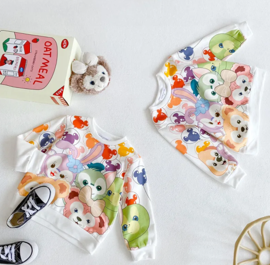 KYII设计INS女孩新短袖T恤Ummer儿童穿松散的卡通女孩衣服KY099