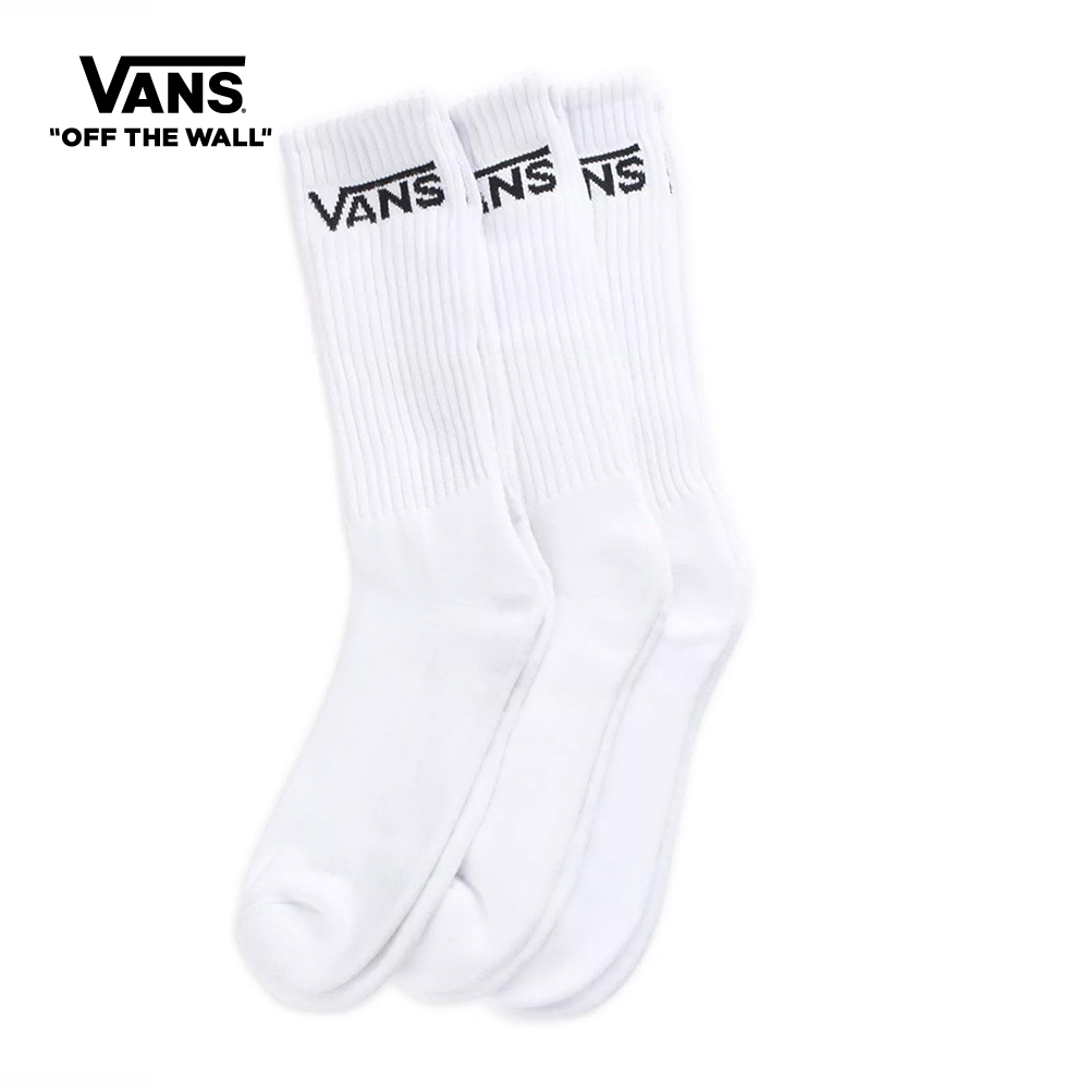 Vans Classic Crew Socks（6.5-9，3包）男士袜子白色vn000xrzwht1