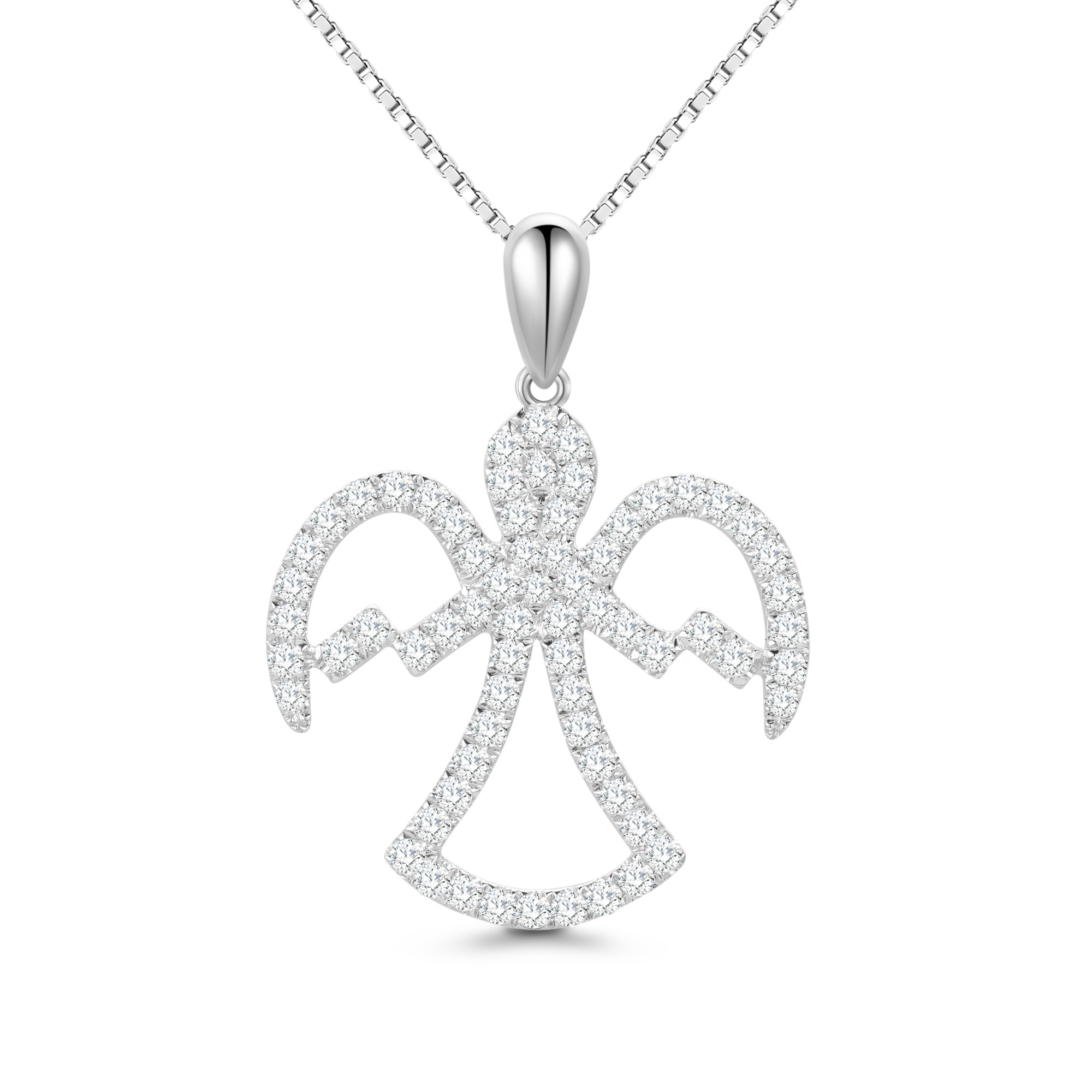 Lee HWA珠宝我的守护天使18k白金吊坠与钻石