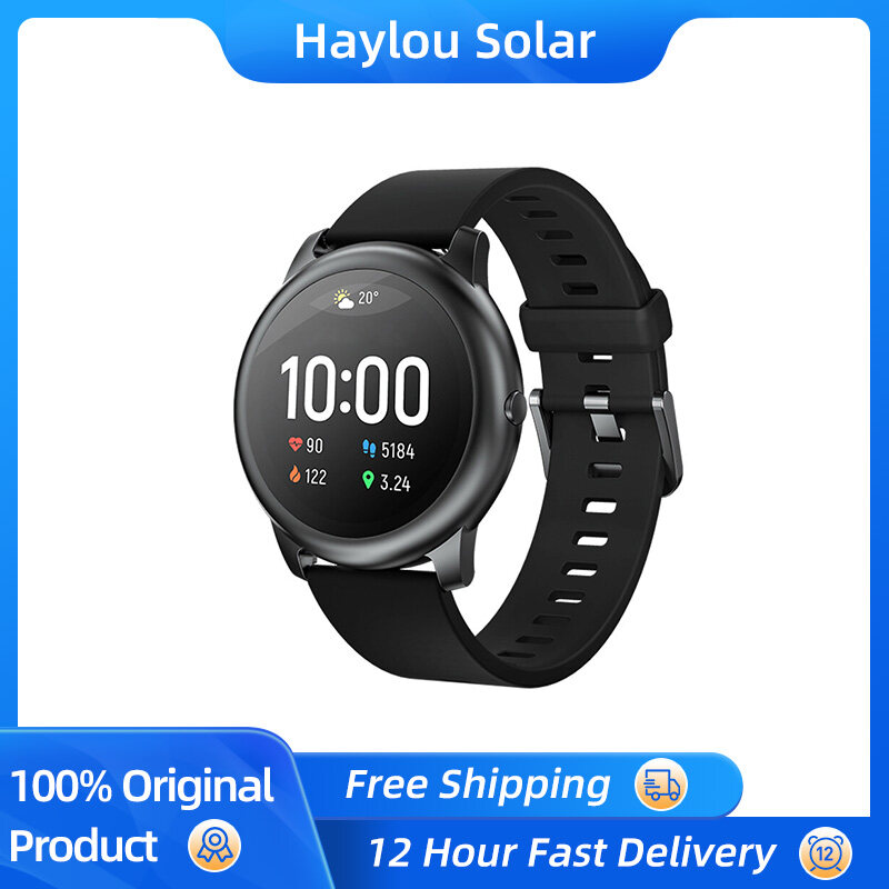 Haylou Smart Watch Solar LS05 12运动模式音乐控制运动腕带24H每日防水手链