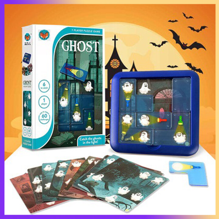 幽灵猎人60个挑战 - 有趣的拼图脑预告片旅行棋盘游戏| 5岁以上儿童的茎玩具|儿童生日礼物给男孩和女孩|智能智商训练
