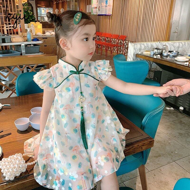 Kyii女孩夏季无袖连衣裙圆颈连衣裙Kyii0165