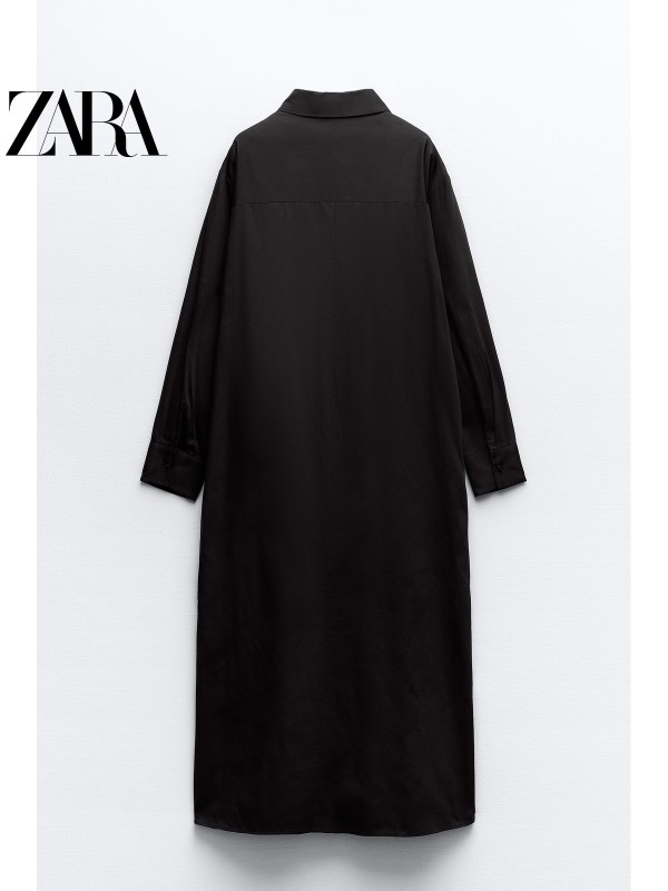 ZARA24春季新品 女装 府绸衬衣式通勤风连衣裙