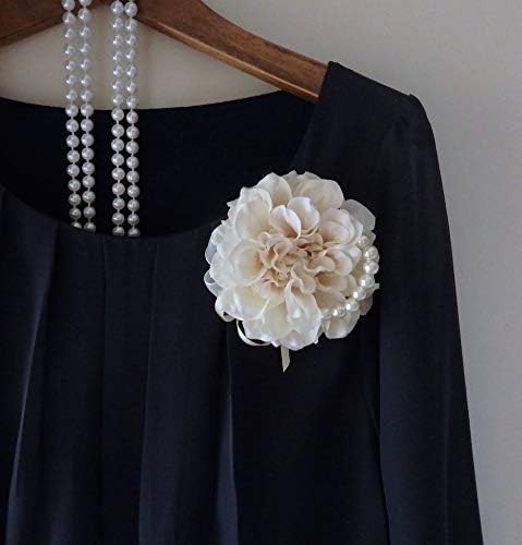 珍珠&蝴蝶结 自然花朵胸花 花 正式 胸花 毕业典礼 入学典礼 婚礼等